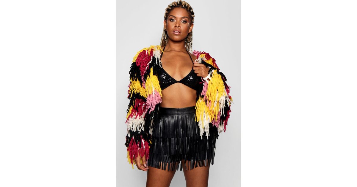 multi coloured shaggy cardigan