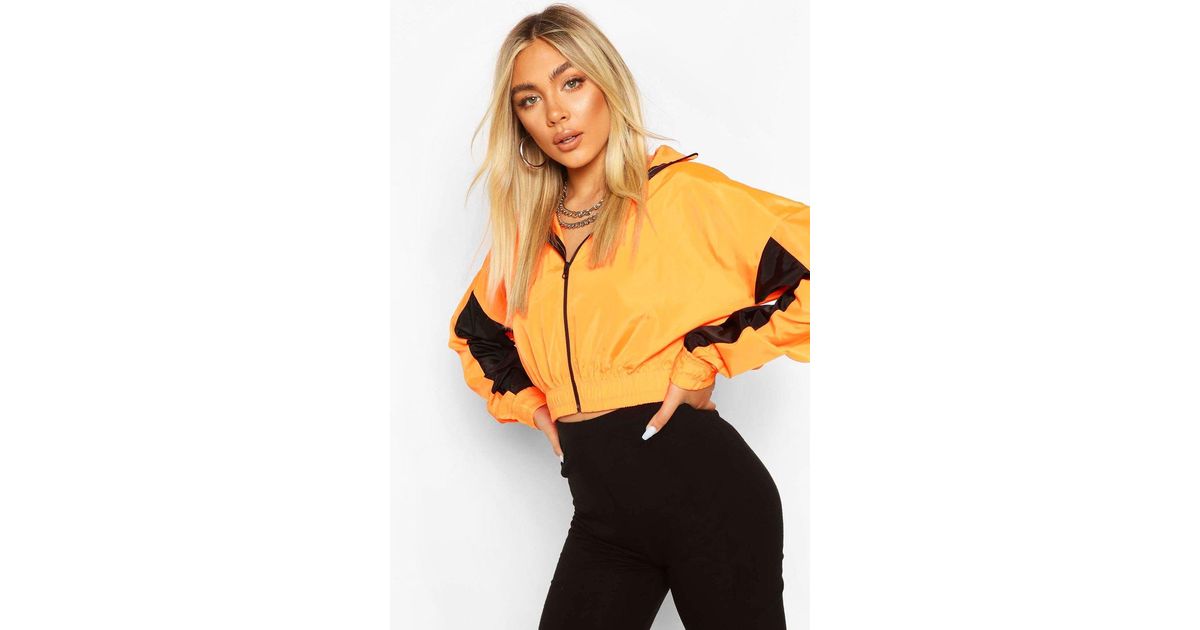 hooded panelled windbreaker