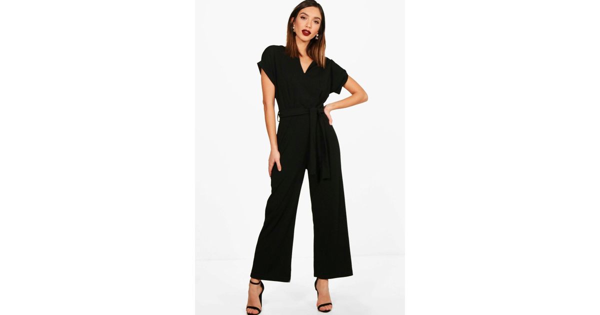 boohoo basic tailored wide leg jumpsuit