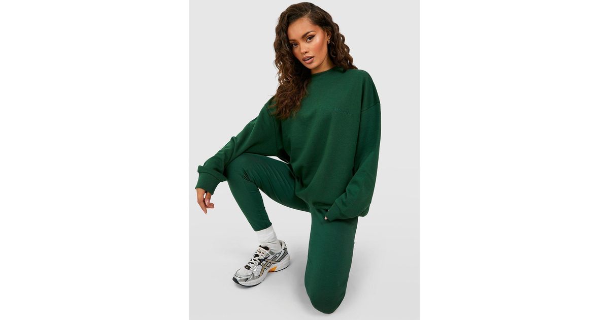 Boohoo Oversized Sweatshirt And Legging Tracksuit in Green