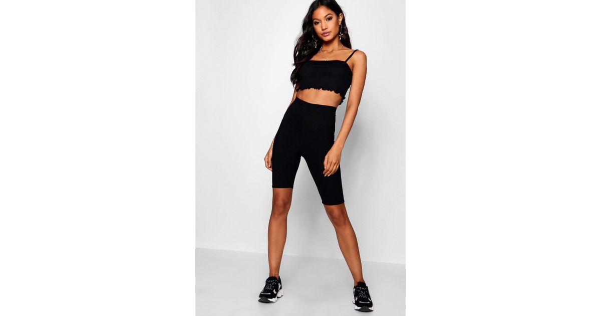 black longline cycling shorts