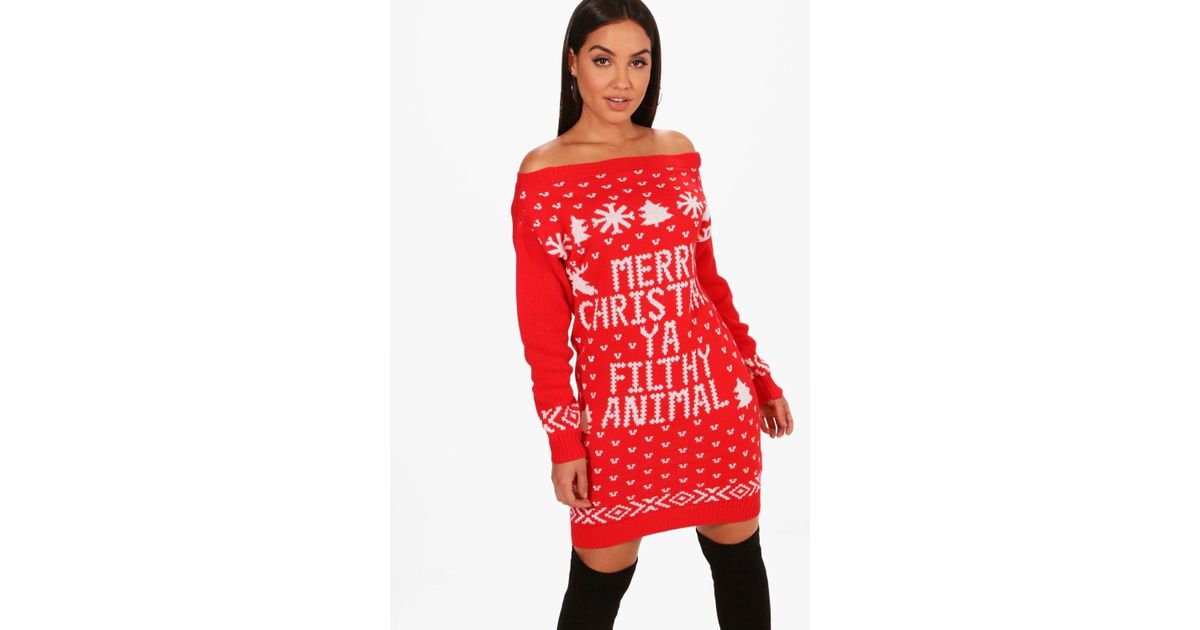 boohoo christmas jumper dress