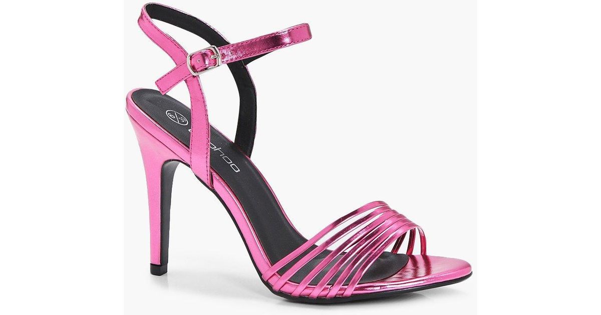 pink metallic heels