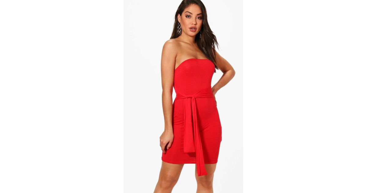 tie waist bodycon dress