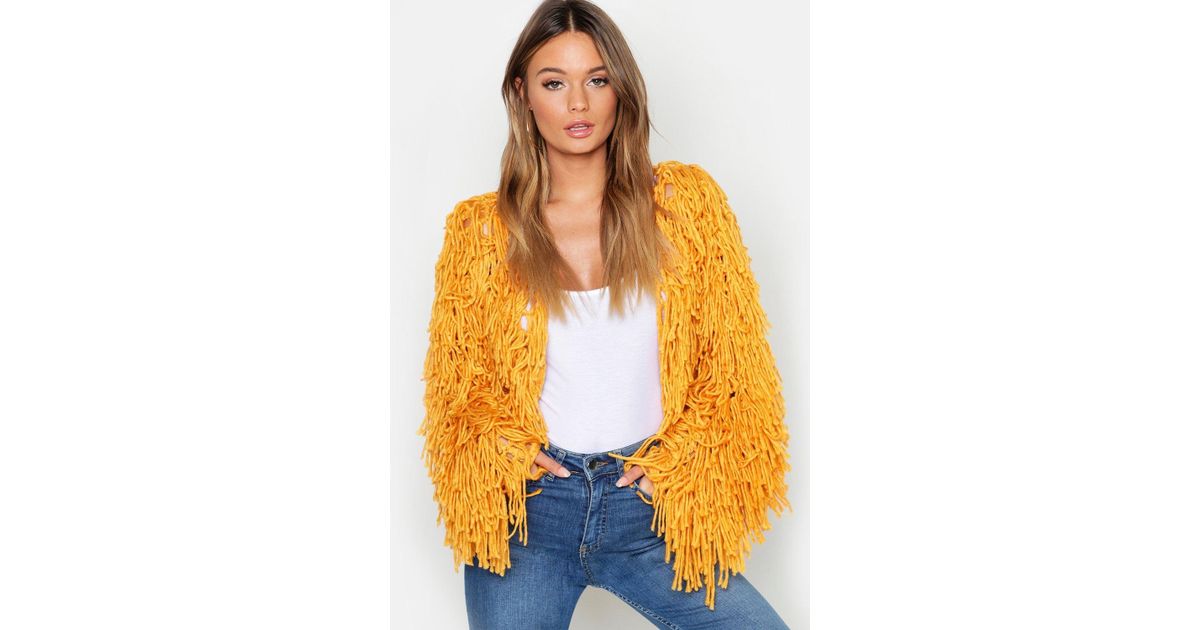 boohoo shaggy cardigan