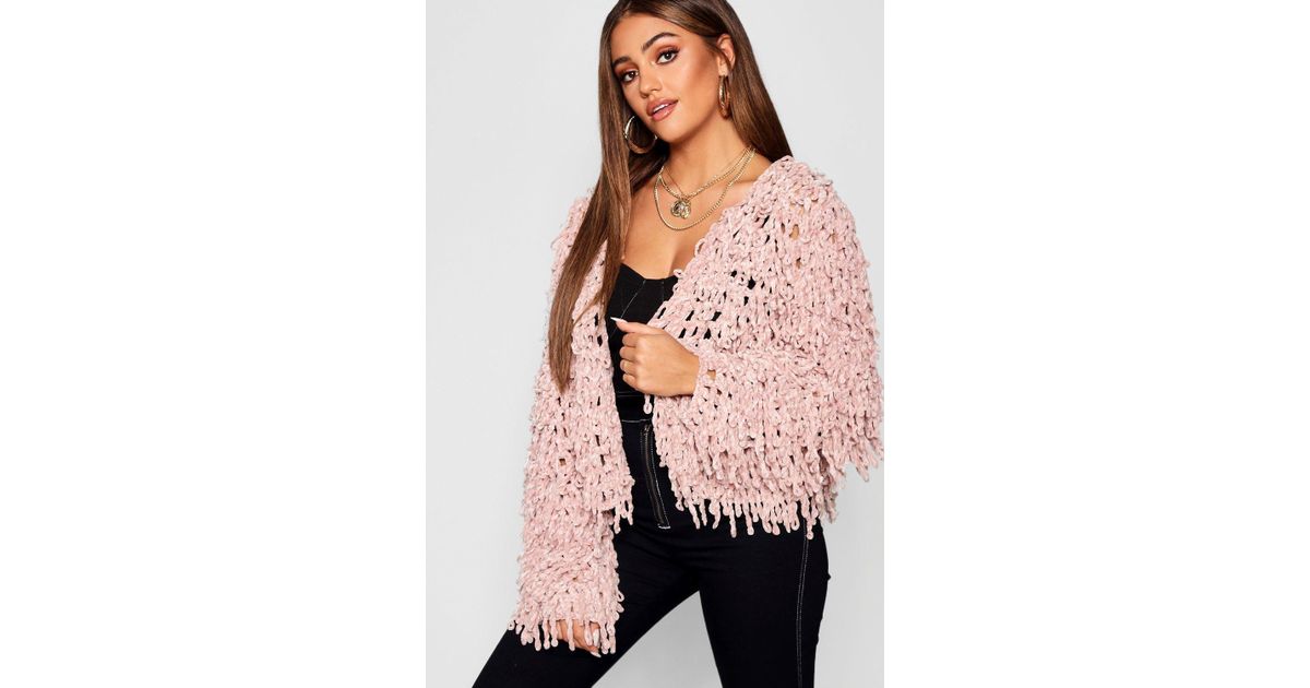 boohoo shaggy cardigan