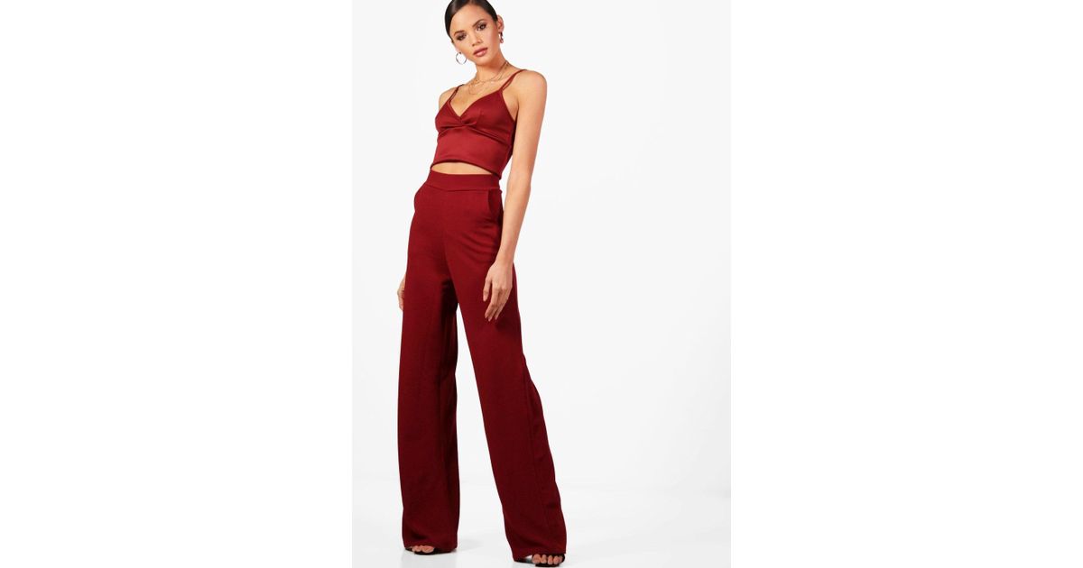 tall high waisted wide leg trousers