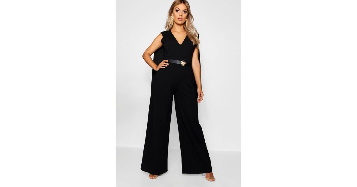 plus plunge wide leg jumpsuit