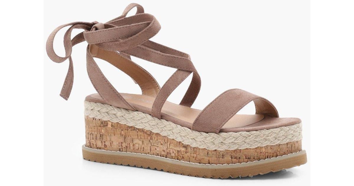 tie up flatform espadrilles