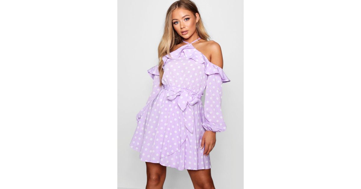 lilac polka dot dress
