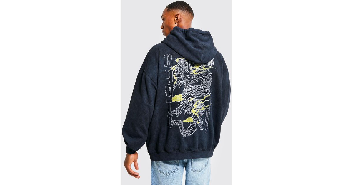 boohooman acid wash hoodie