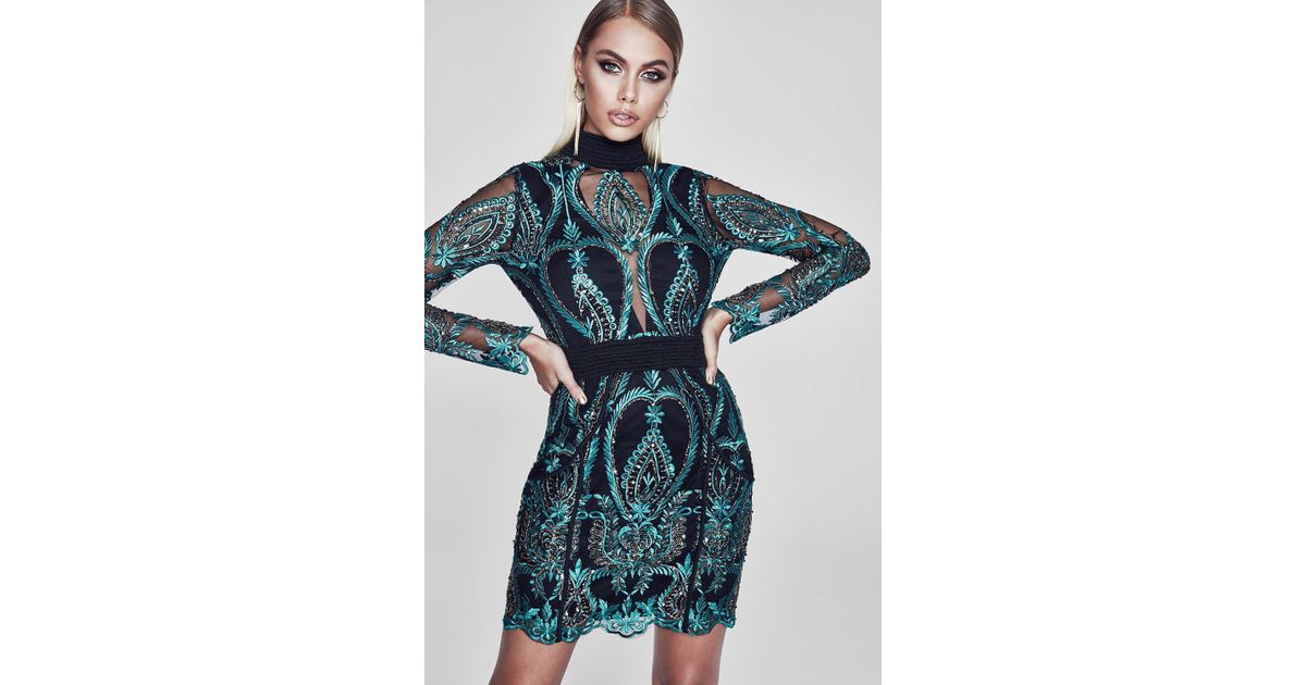boohoo green sequin dress