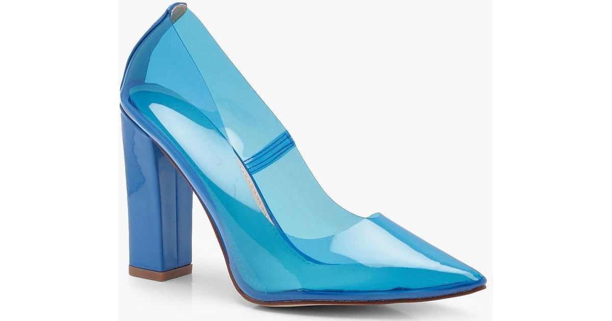 perspex court block heels