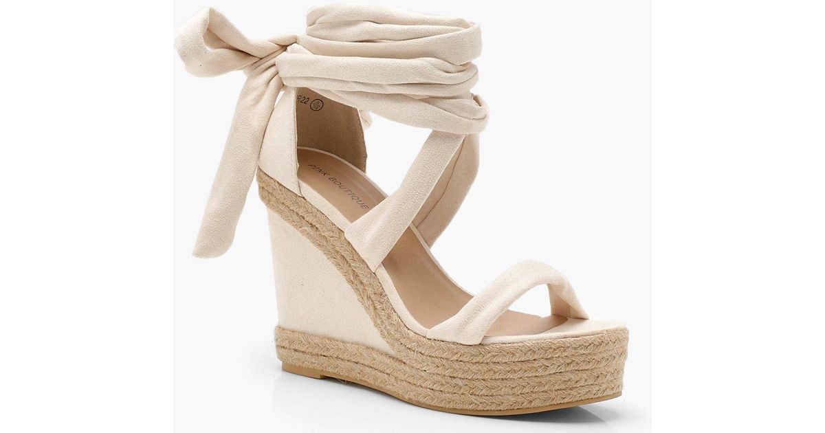 wrap espadrille wedges
