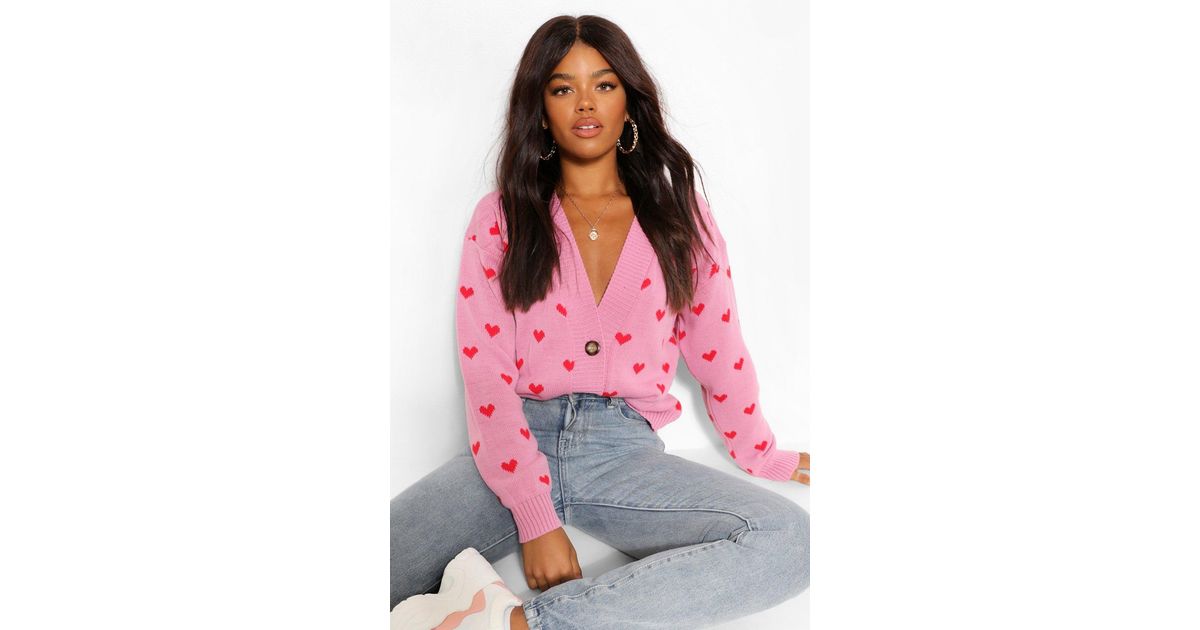pink cardigan boohoo