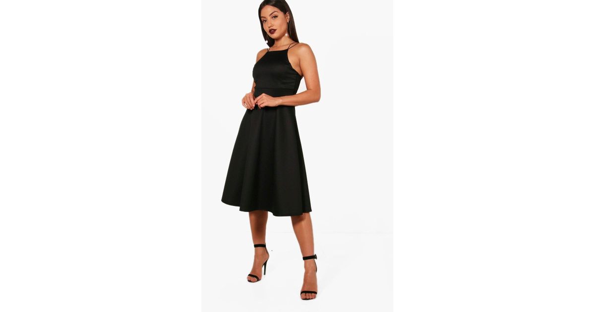 strappy midi skater dress
