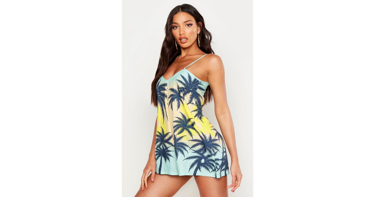 palm tree beach cover up