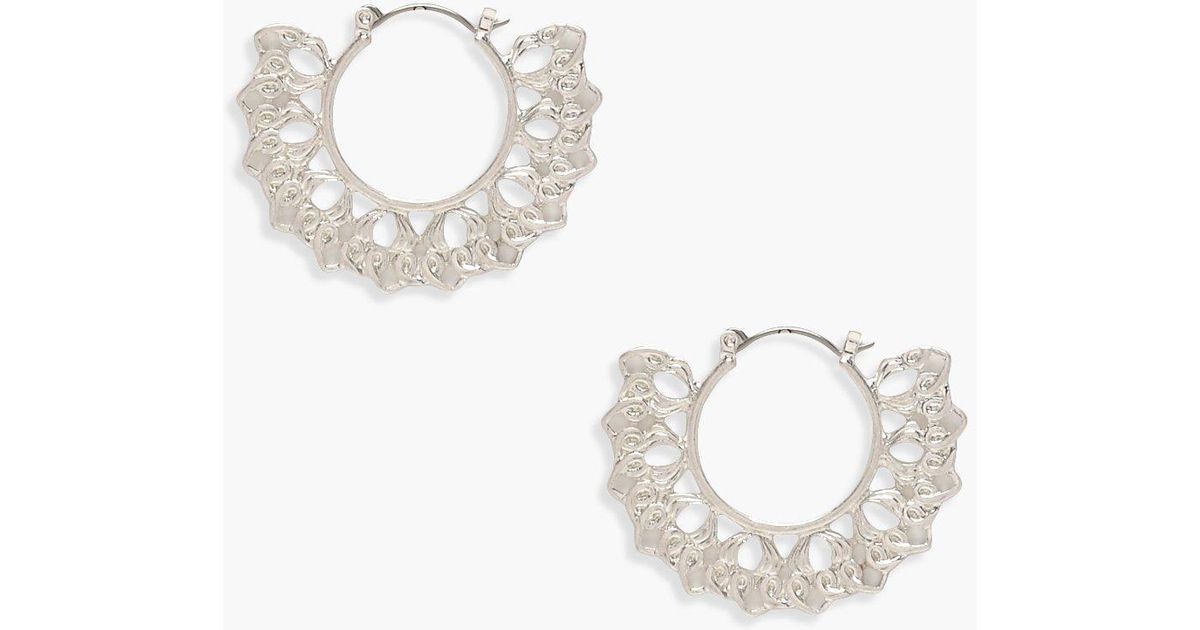 Lyst Boohoo Jo Boho Hoop Earrings In Metallic