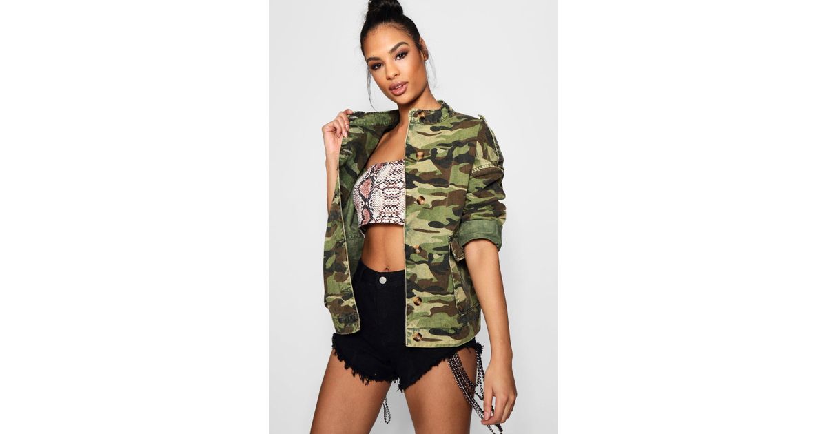 camouflage oversized denim jacket