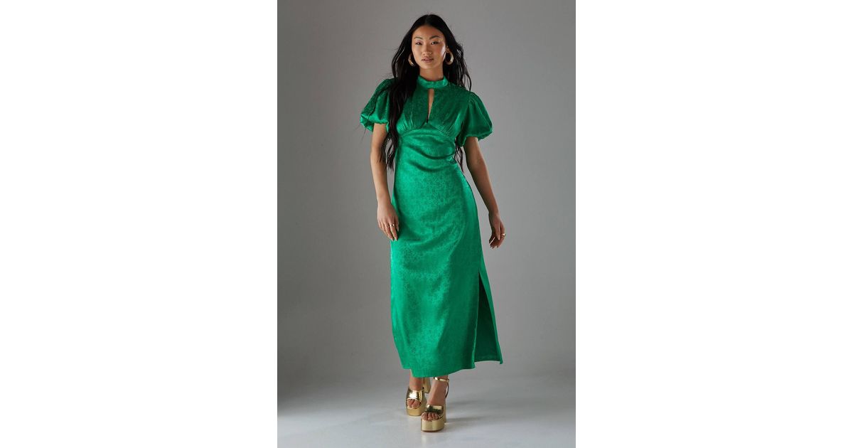 blush off the shoulder midi dress ZAYDA Off Shoulder Balloon Sleeves Dress