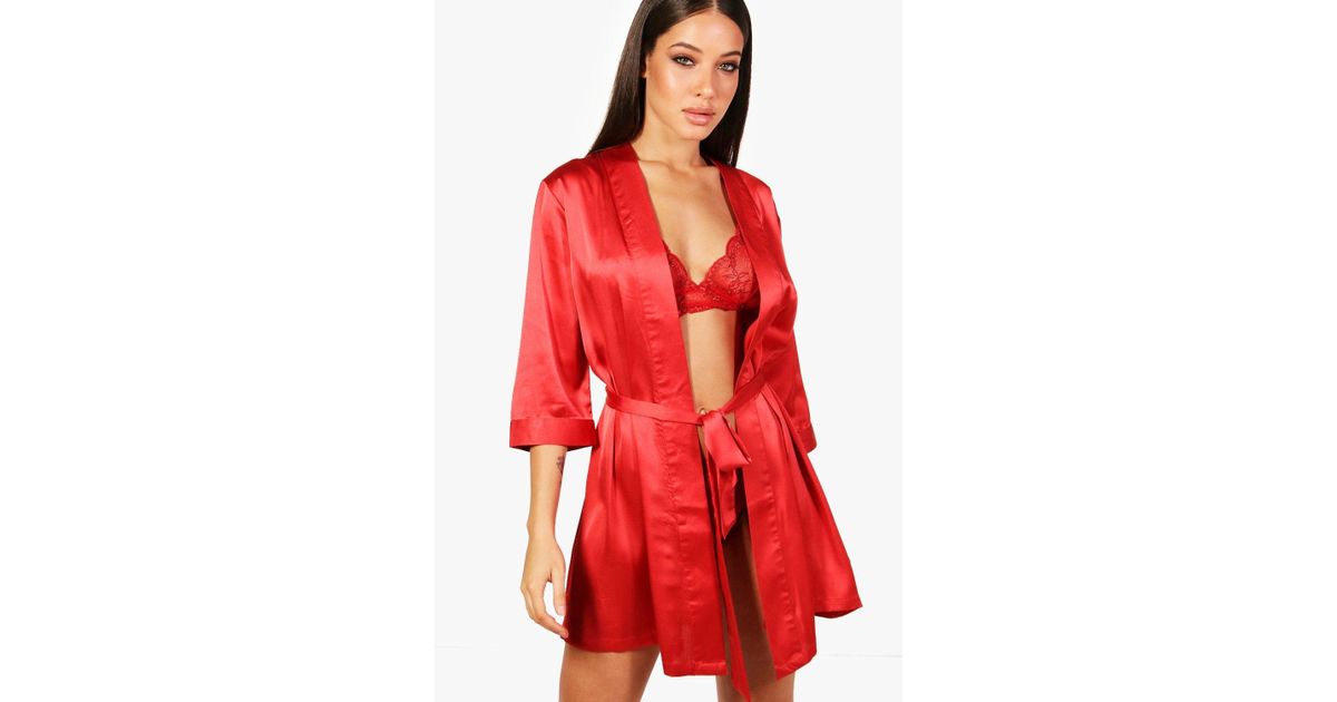 red kimono robe