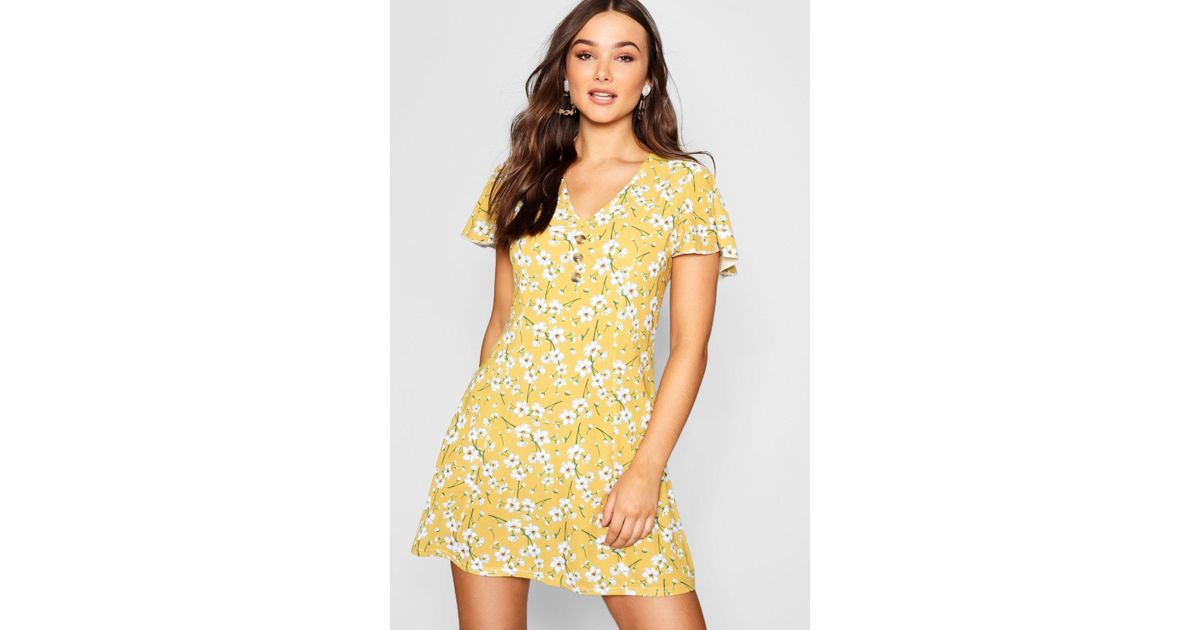 boohoo yellow floral dress