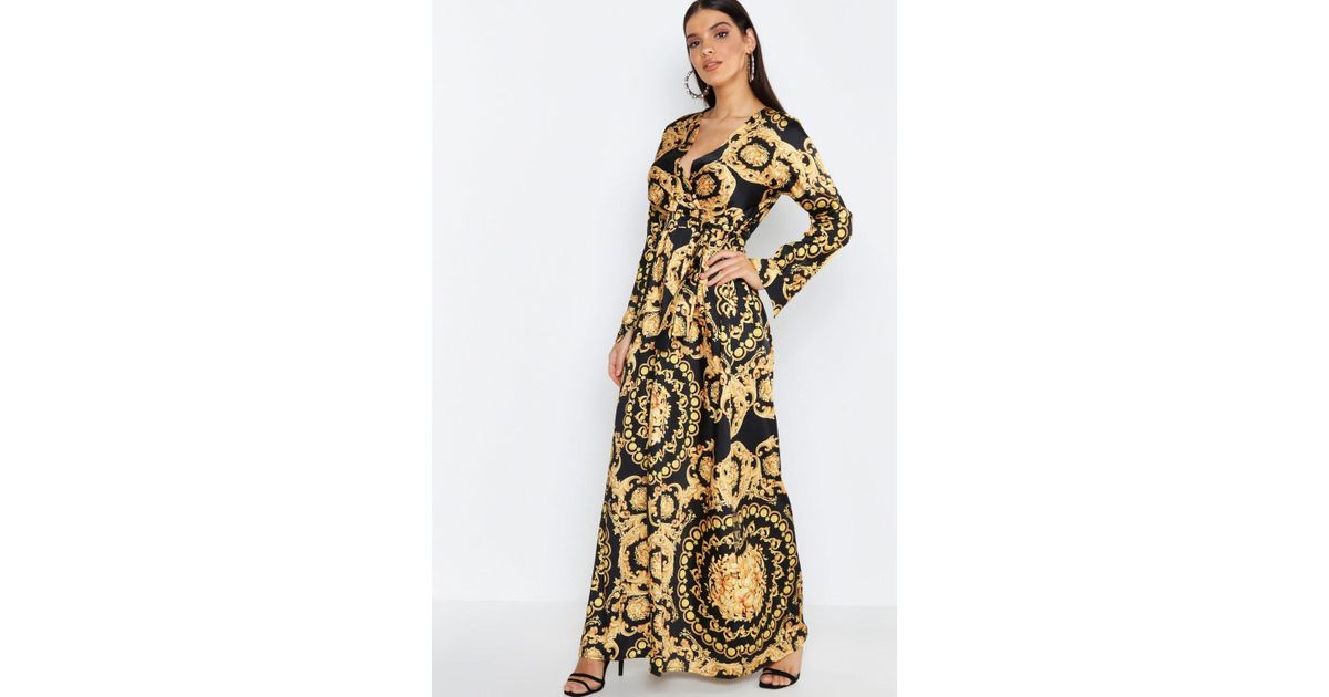chain print maxi dress