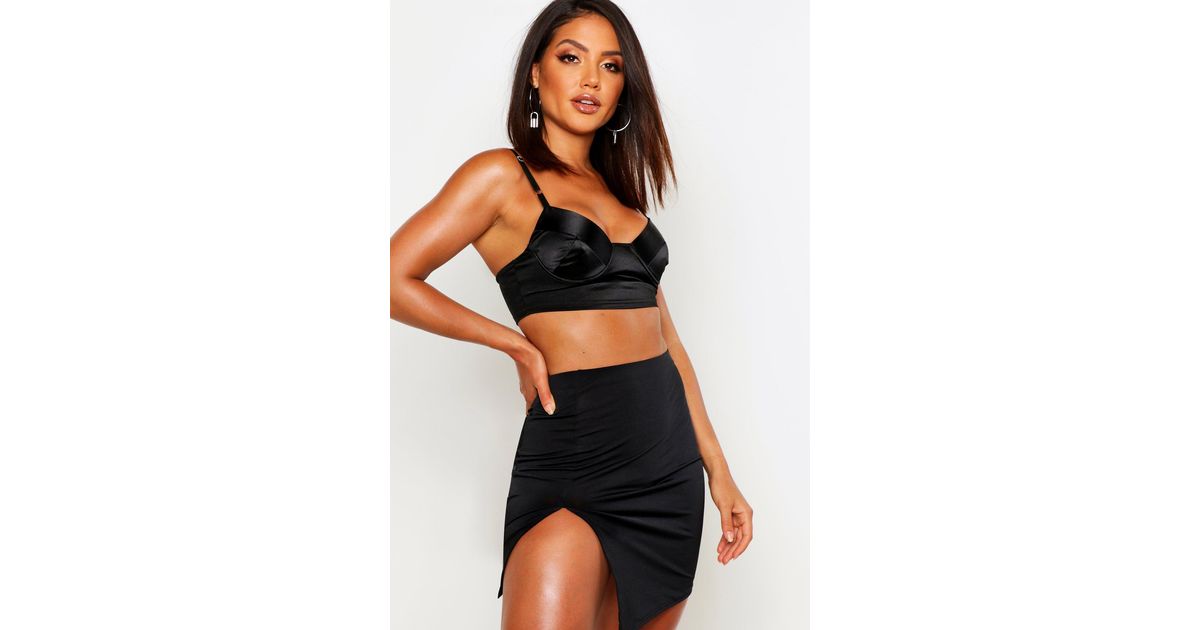 thigh split mini skirt