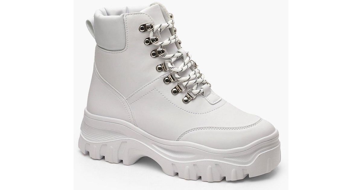 chunky cleated hiker boots