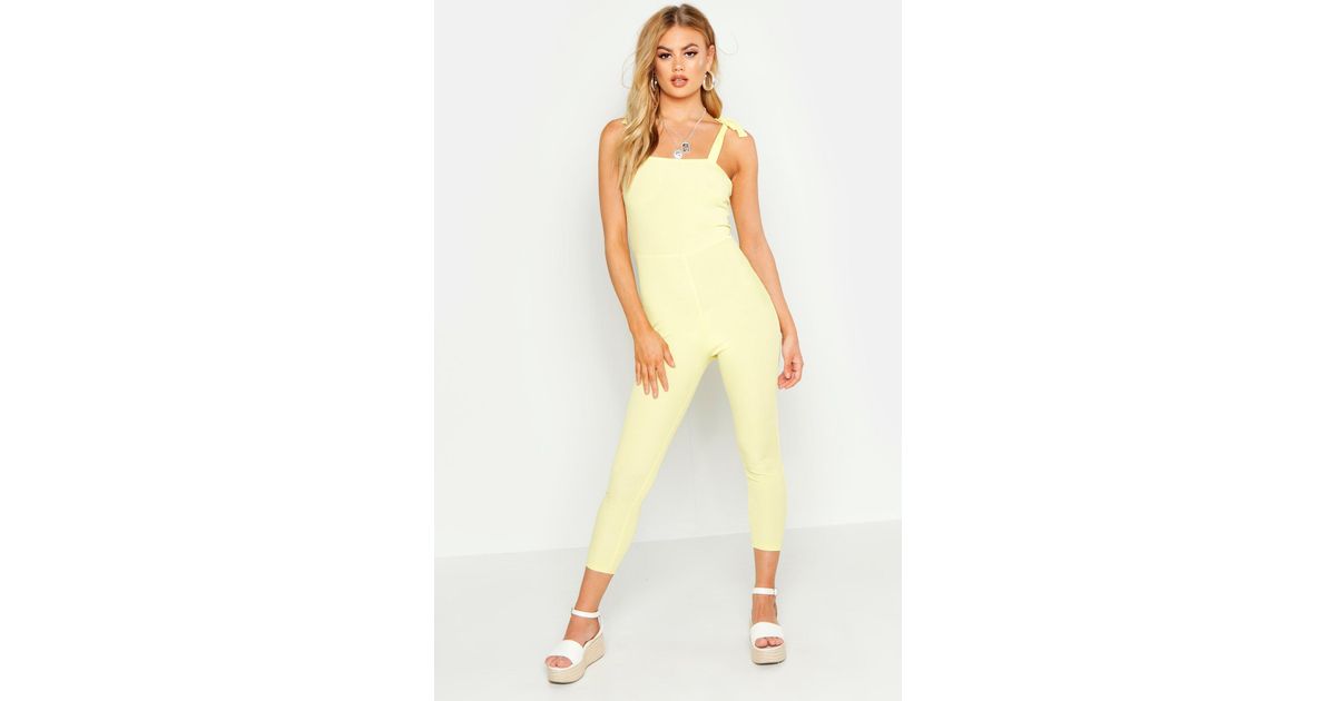 boohoo ribbed jumpsuit