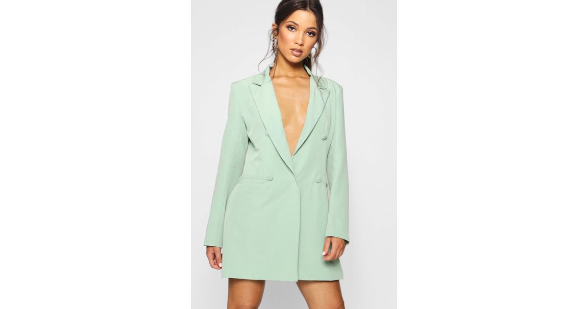 boohoo sage green dress