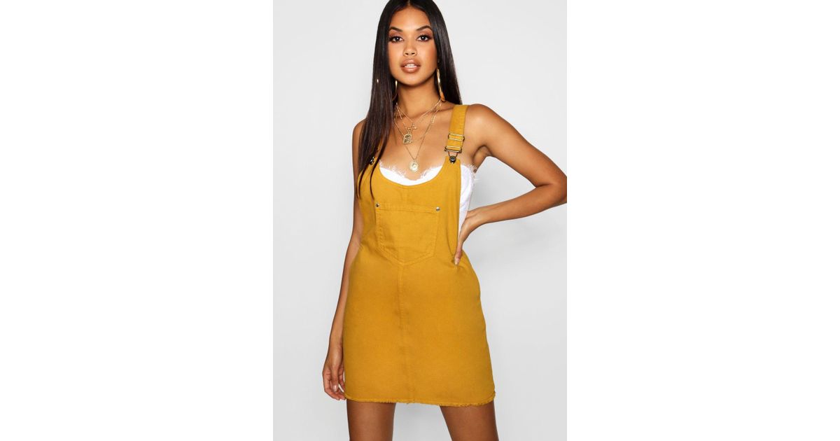 mustard denim dress