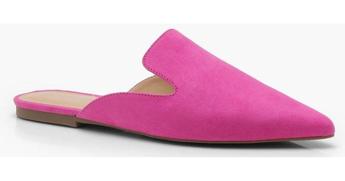 pink mules flat