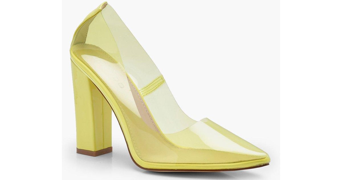 yellow clear shoes