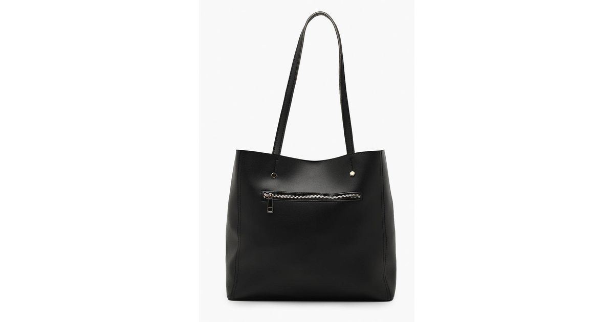 boohoo black handbag