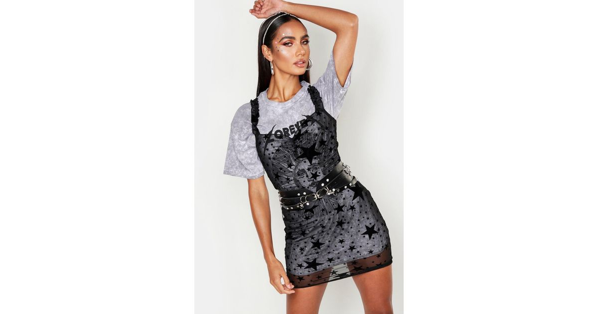 boohoo mesh star dress