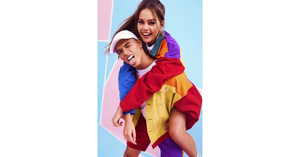 boohoo pride denim jacket