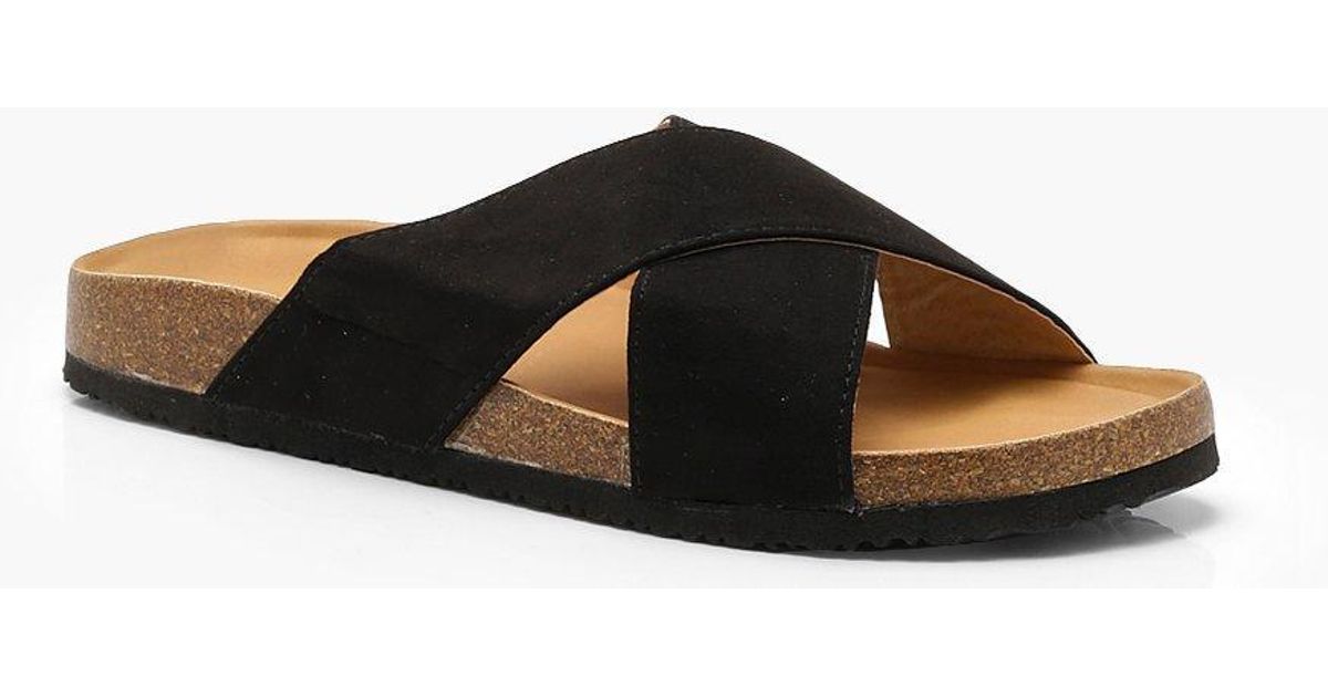 cross strap footbed sandals