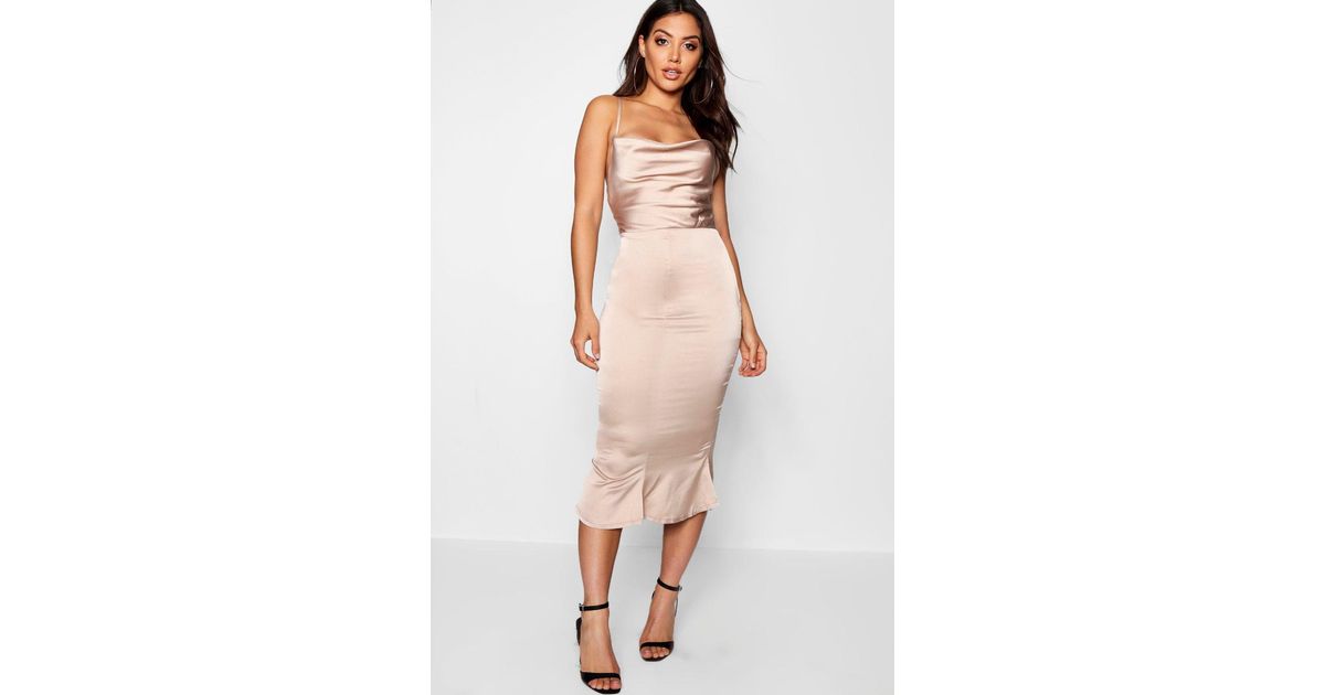 boohoo beige dress