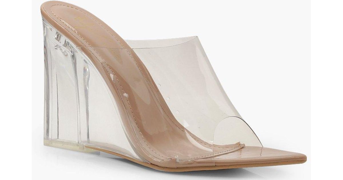 clear wedge mule