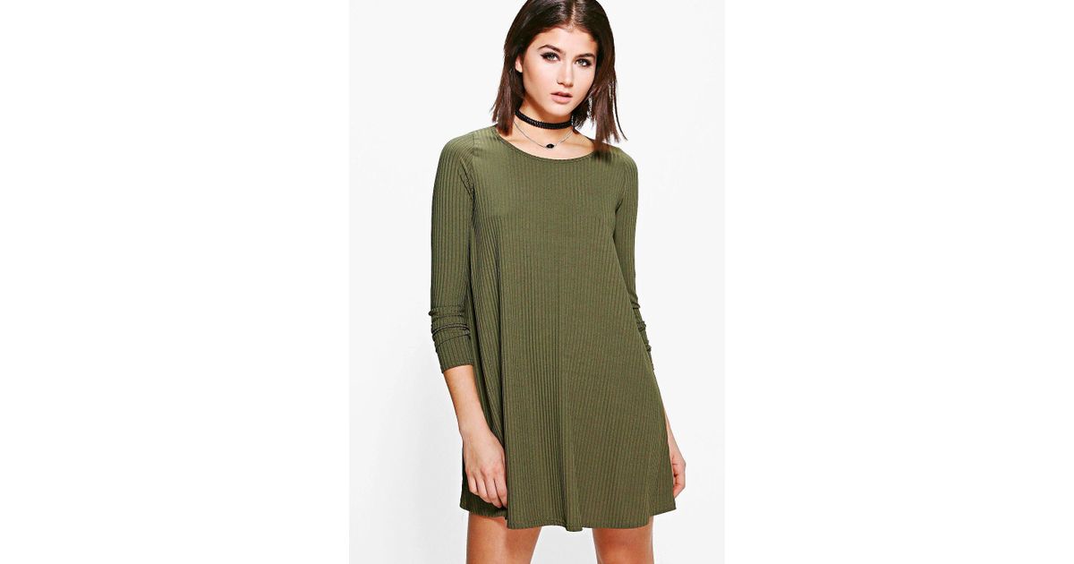khaki swing dress
