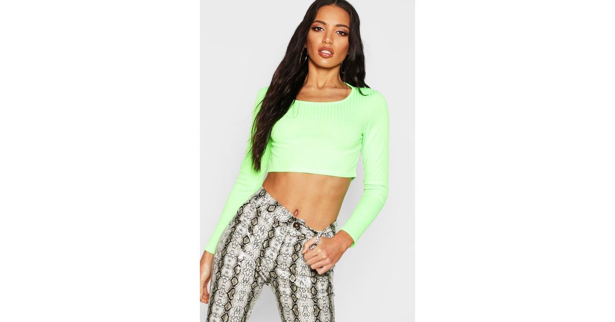 boohoo neon crop top