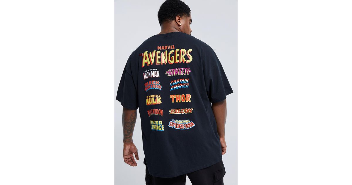 BoohooMAN Plus Marvel Avengers License T-shirt in Blue for Men | Lyst