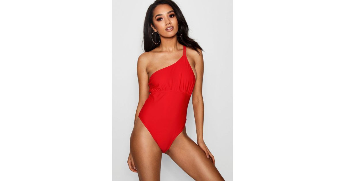 boohoo red swimsuit