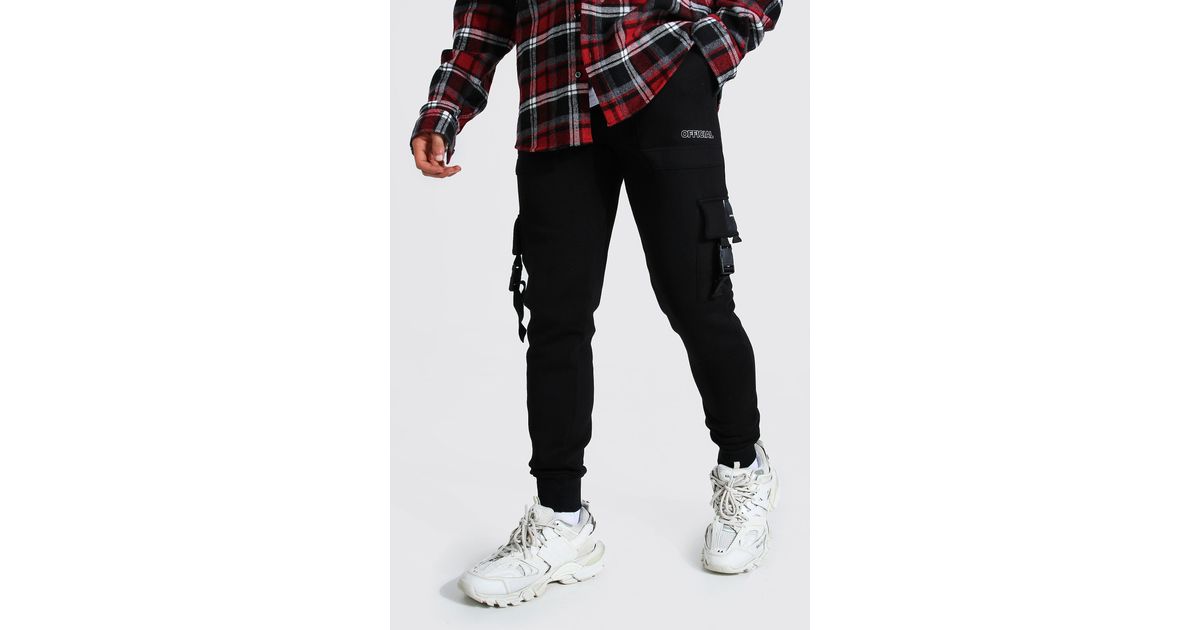 boohooman utility joggers