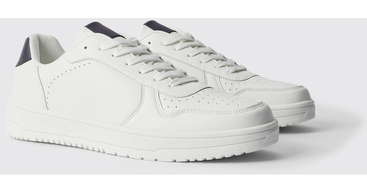 Boohooman white trainers sale