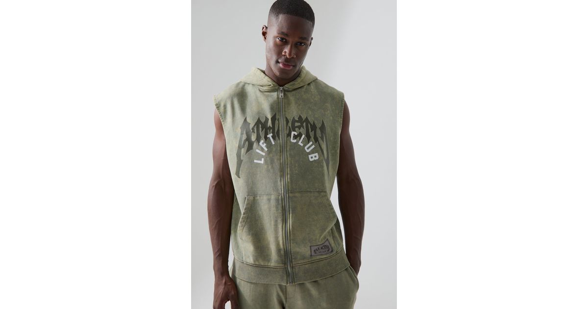 Boohooman sleeveless hoodie sale