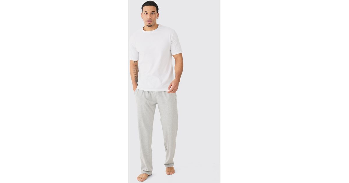 BoohooMAN T-shirt & Bottom Lounge Set in White for Men | Lyst