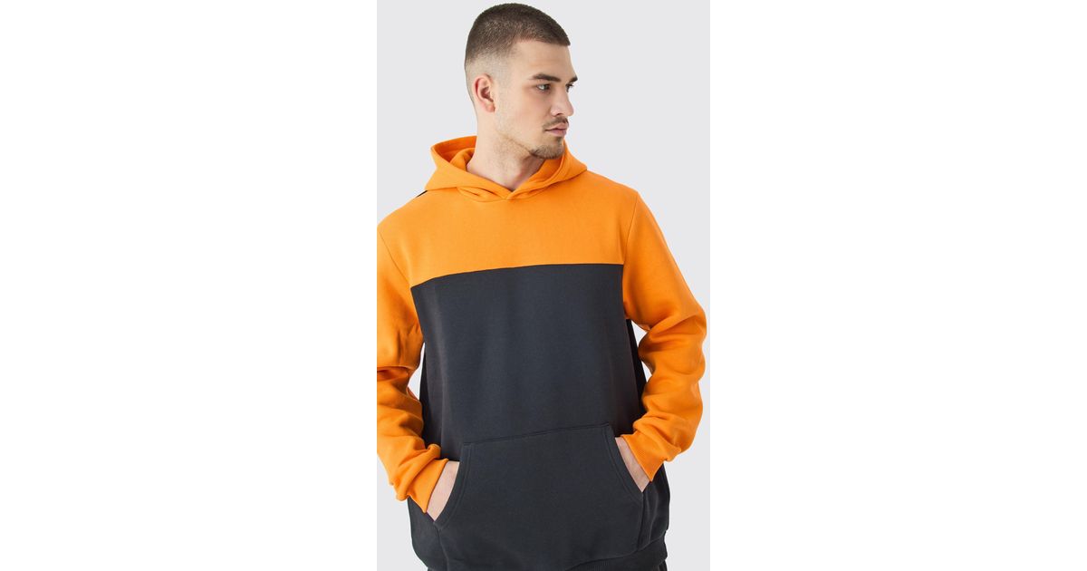 Boohooman orange hoodie sale
