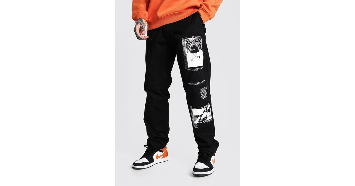 Graphic Printed Chino Trousers 